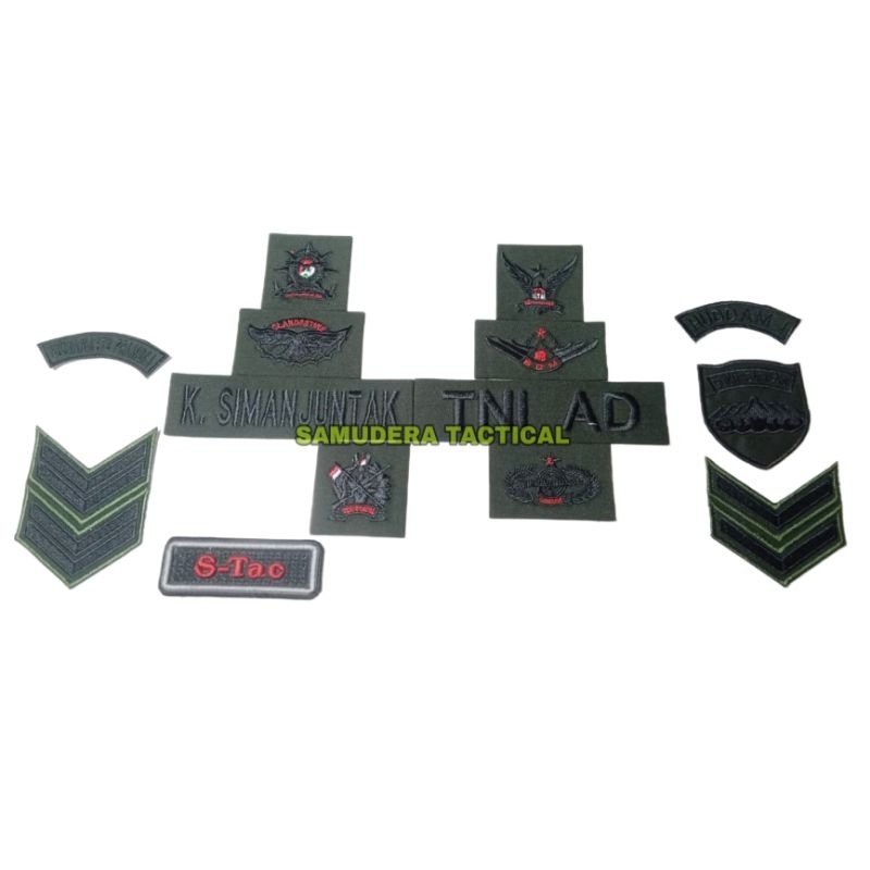 FULL SET ATRIBUT PAPAN NAMA PDL TNI KHUSUS TNI AD MIKA/PERKERAS