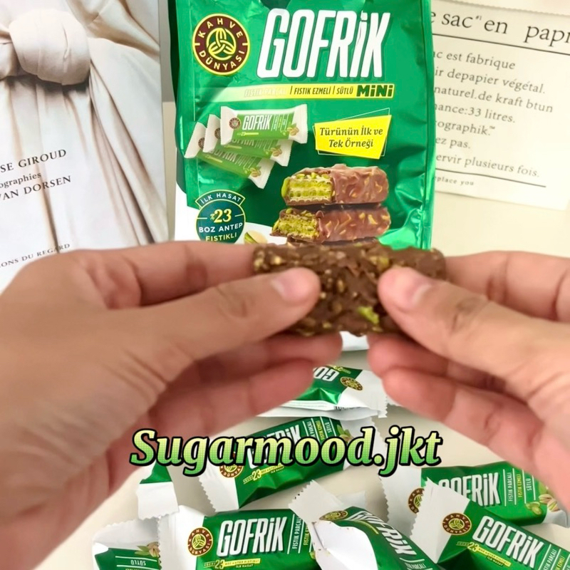 

Navi_Lezatoz Stock Gofrik Mini Wafer Pistachio Isi 10Pcs Original Turki