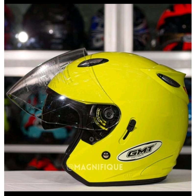 HELM HALF FACE GMT DOUBLE VISOR ORIGINAL HELM ORI HELM SNI HELM SEPEDA MOTOR HELM CENTRO HELM PRIA W