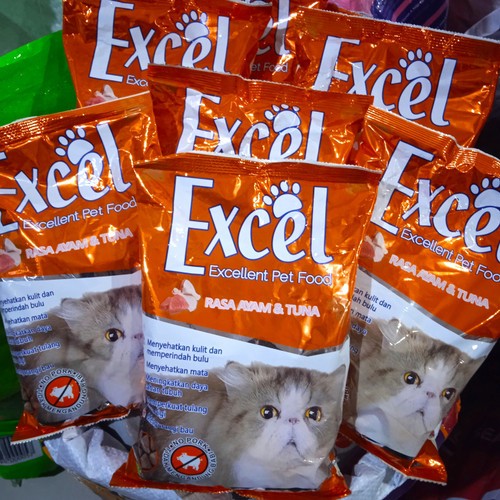 Excel cat food 500gr makanan kucing warna orange
