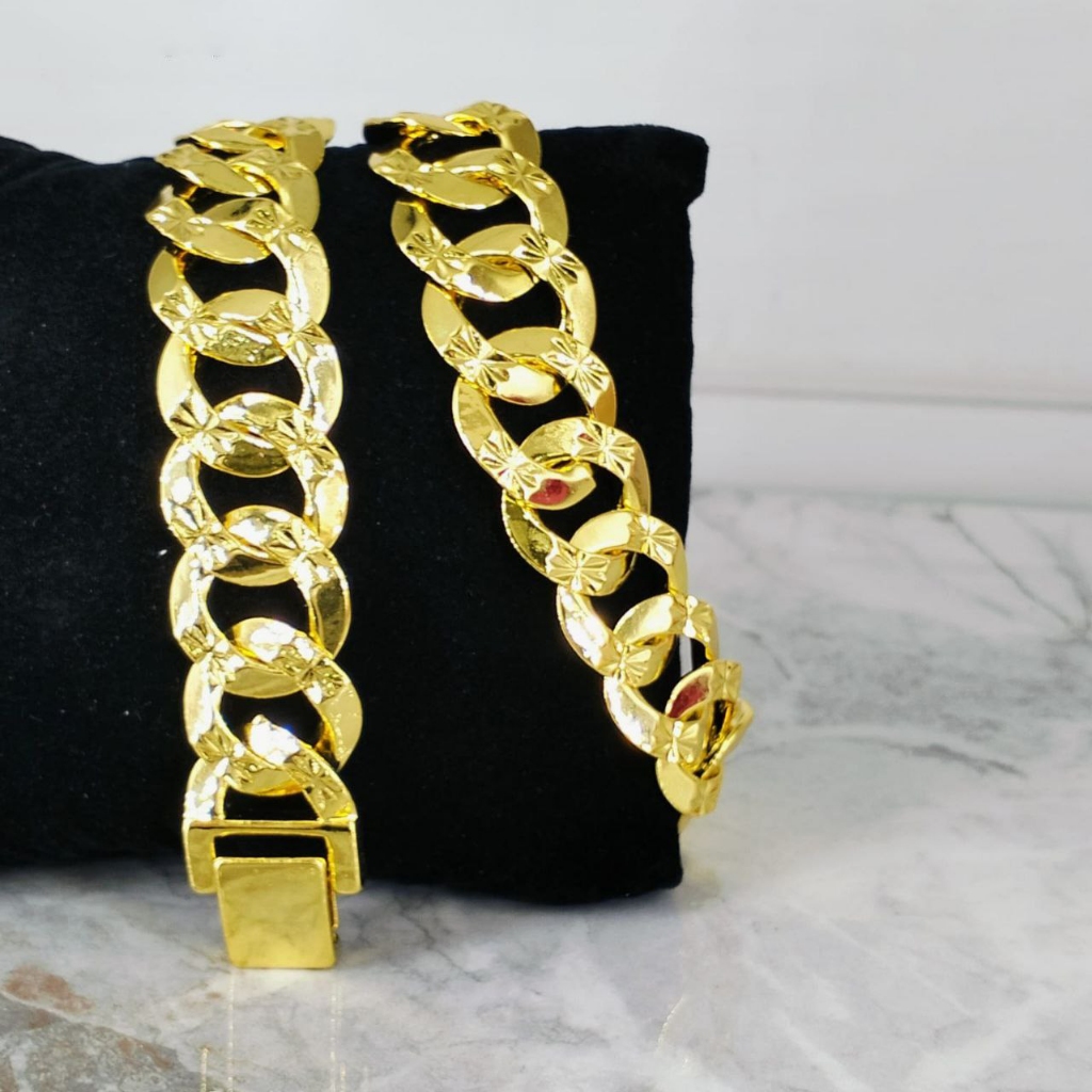 Gelang Sisik Naga Besar Titanium Gold Gelang Tangan Cewek Replika Perhiasan Premium