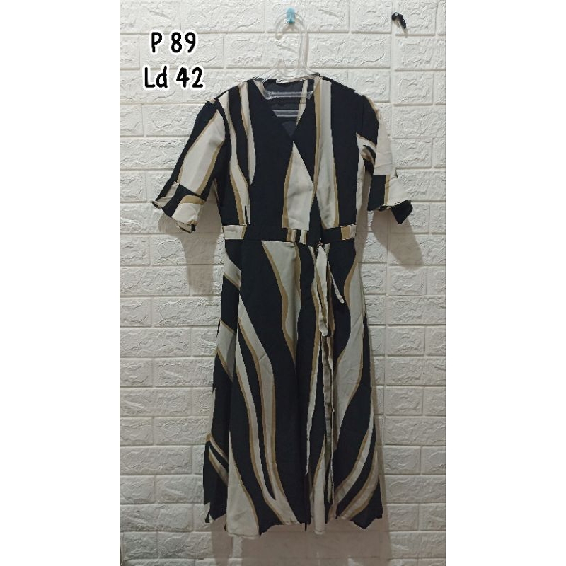 [PRELOVED] - midi dress wanita terusan formal jalan santai pakaian perempuan