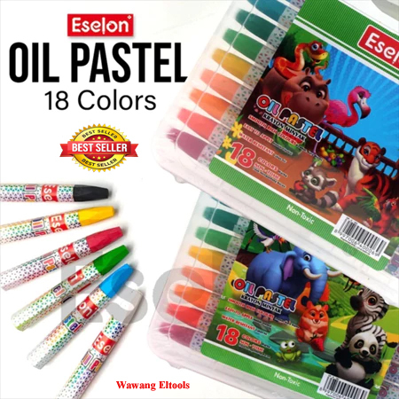 

[ 1 SET ] Crayon Krayon Oil Pastel Eselon 18 Warna
