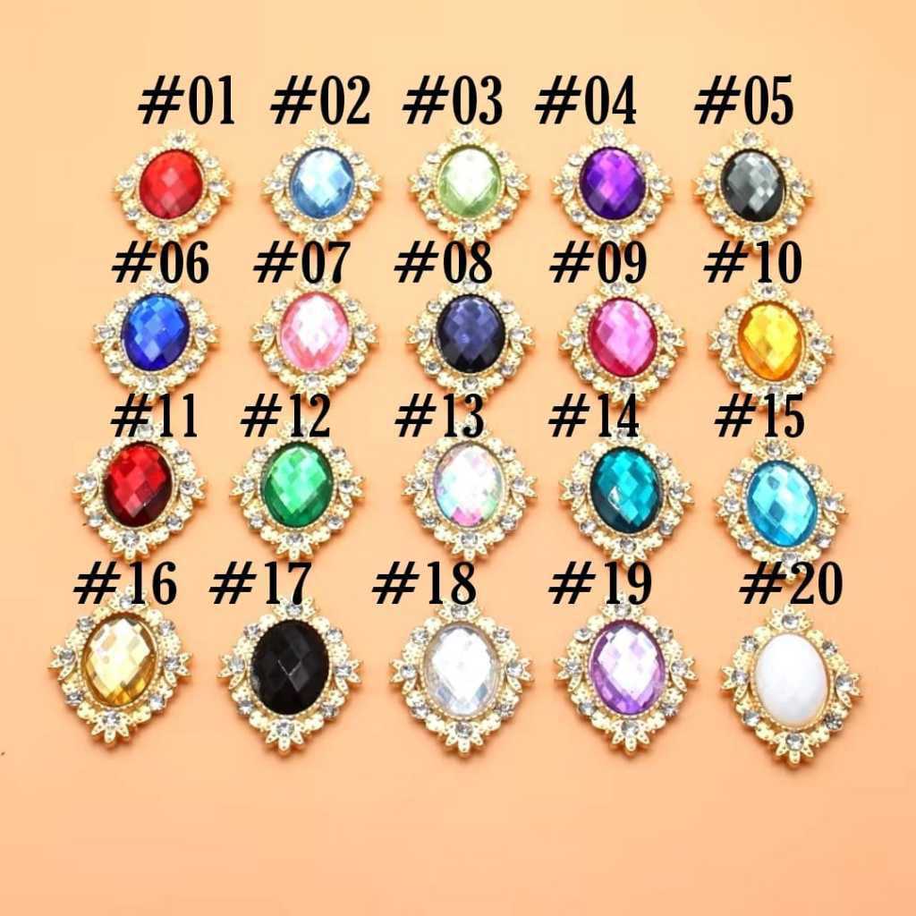 

Alloy Acrylic Rhinestone Cabochons Berlian Imitasi Aksesoris DIY Dekorasi Bros Pita Gaya Vintage