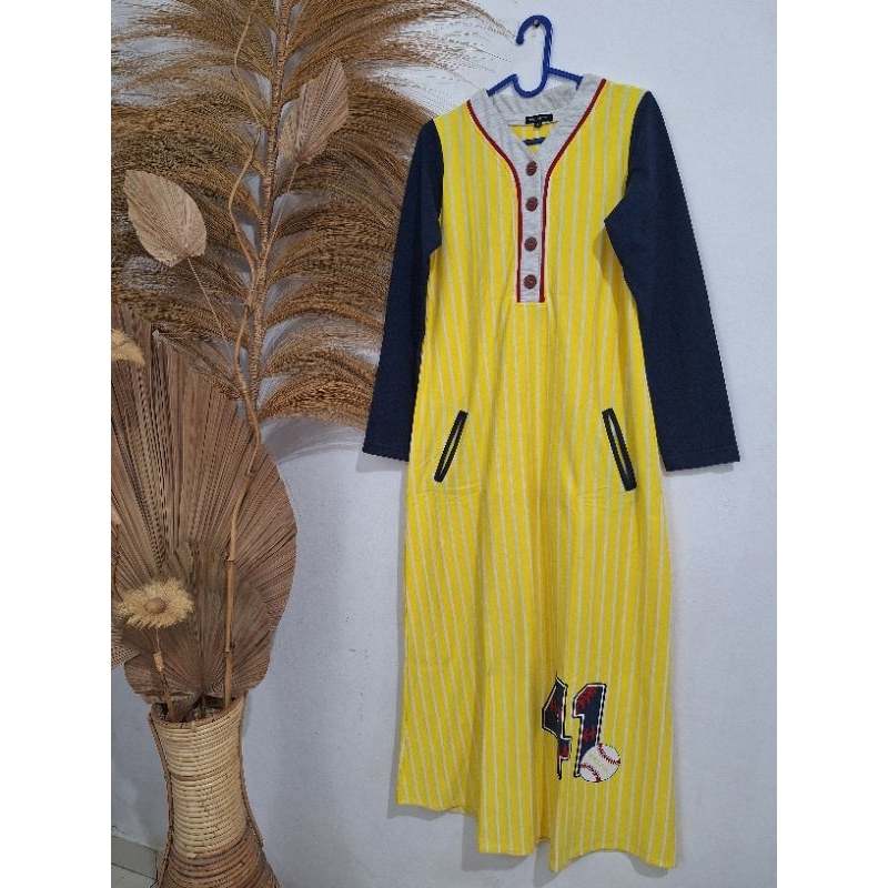 Preloved Abaya Softball kuning dfr. cloth