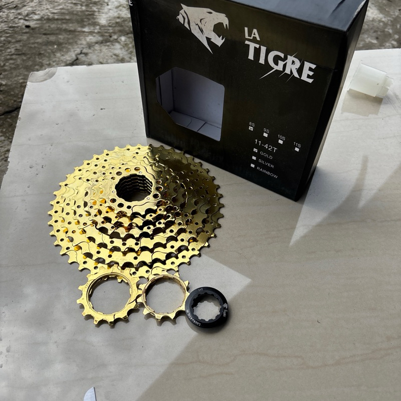 casette sprocket gear gir model selop 11 -42t gold 8 speed sepeda minion lipat federal mtb rb