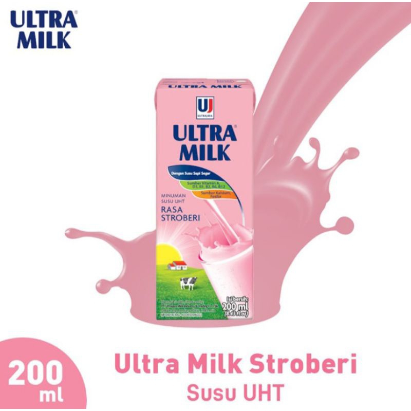 

Ultra Milk Susu UHT Stroberi Kotak 200 ml