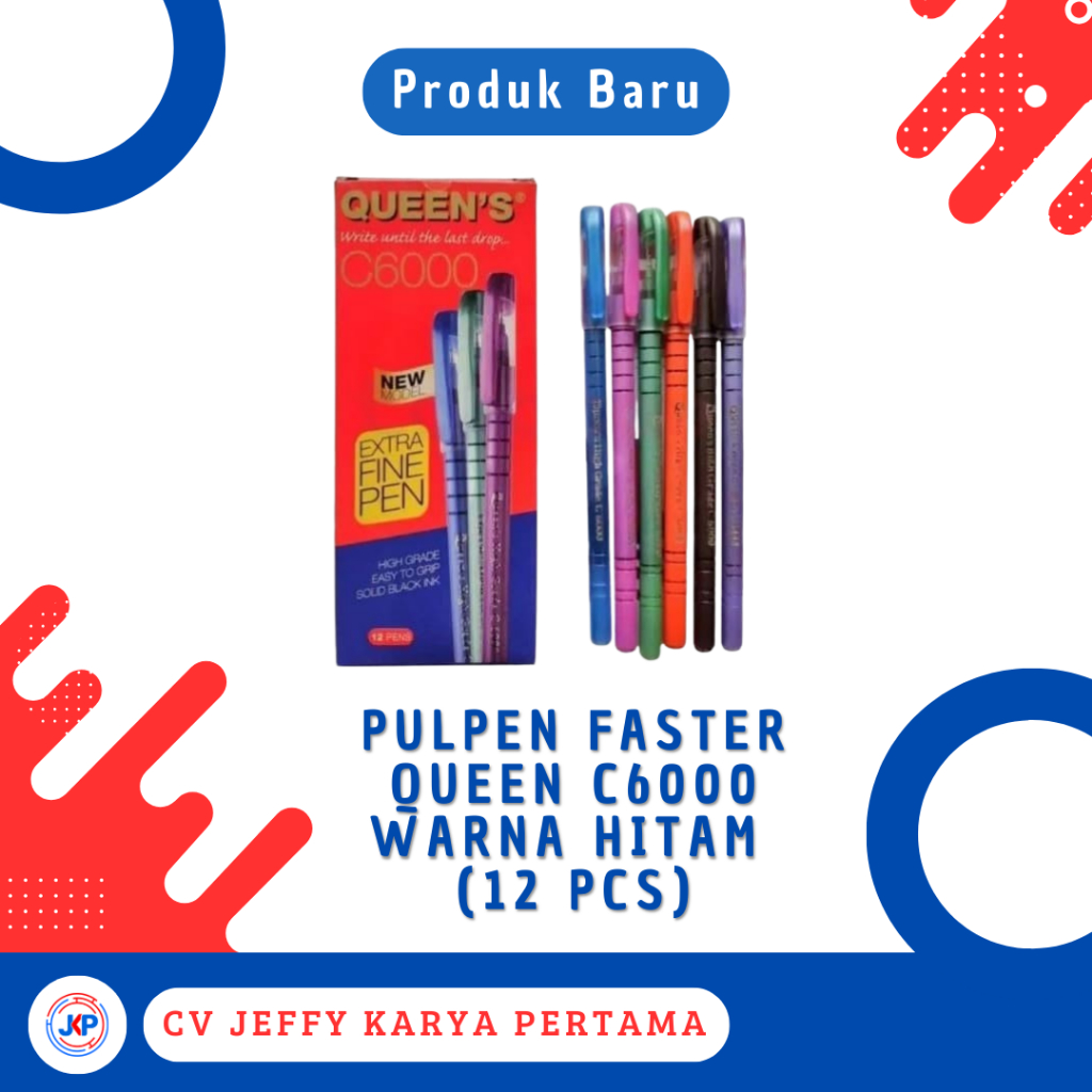

Bolpen/Pulpen Faster Queen C6000 Hitam (12 Pcs)