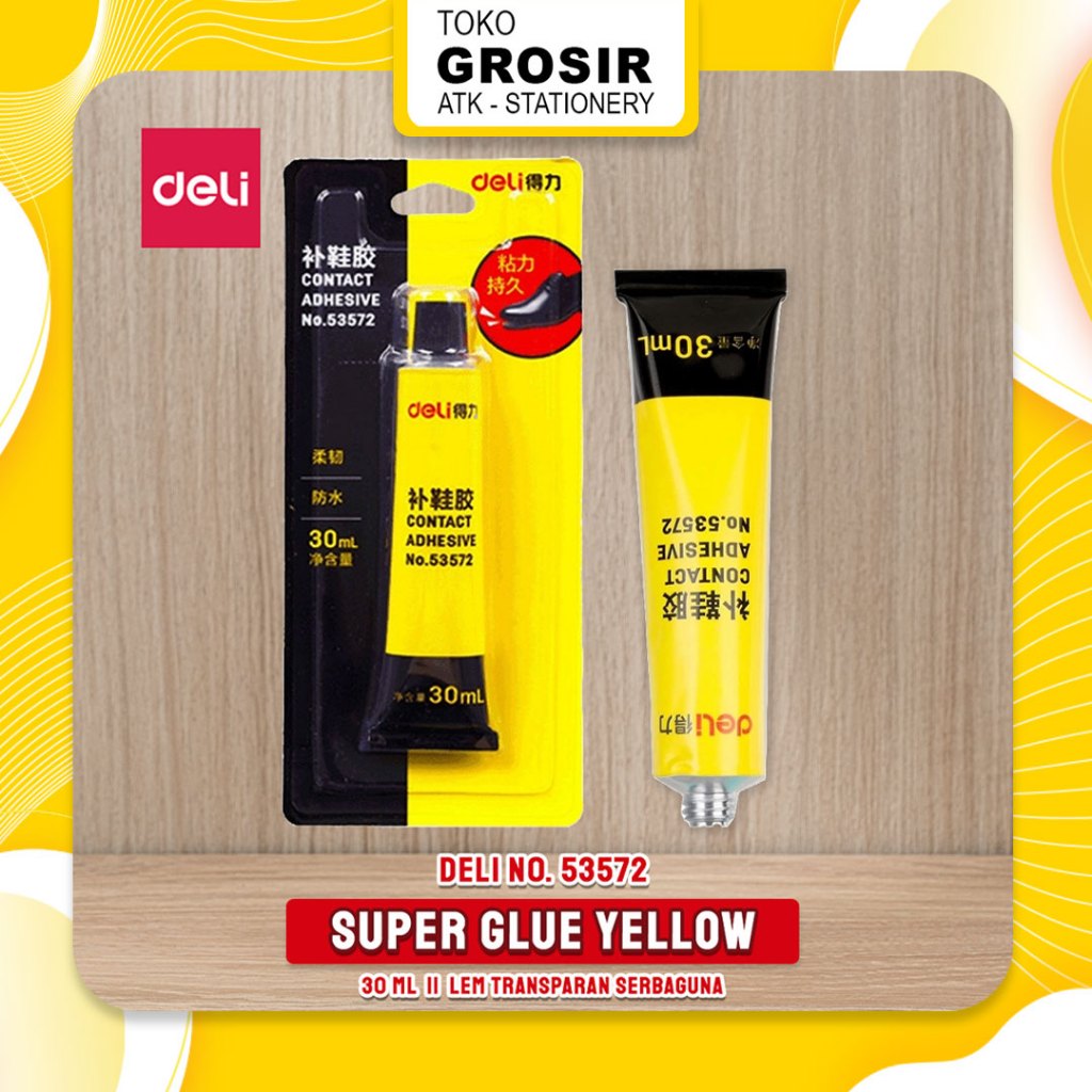 

Super Glue Yellow Deli / Lem Sepatu Serbaguna 30 ml / Lem Transparan 53572