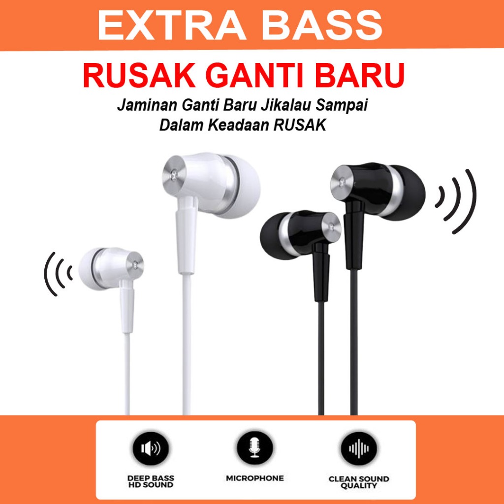 Earphone Headset Gaming Musik Superbass Stereo HD VGEN Wired Earphone Xtra Bass Hansfree Bergaransi 