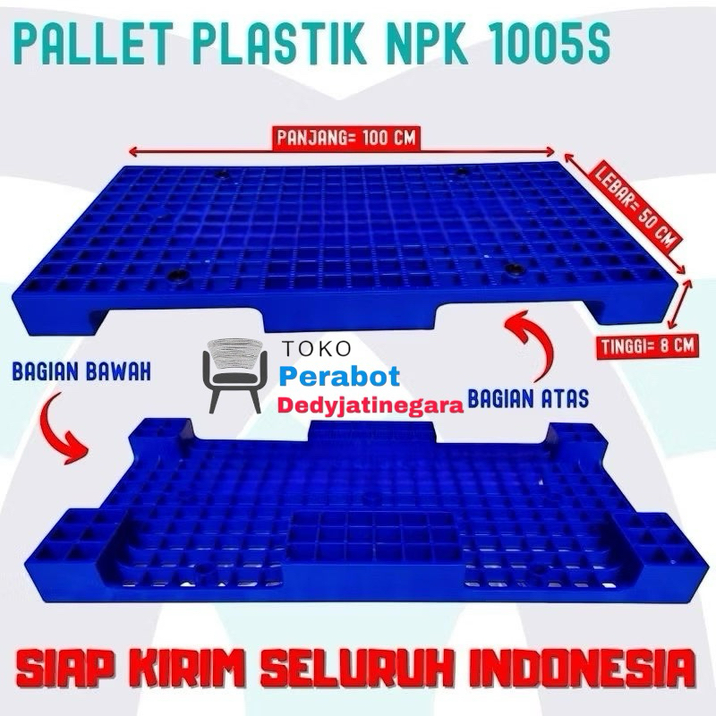 Palet Plastik 100 x 50 x 8 Cm / Tatakan Barang Serbaguna