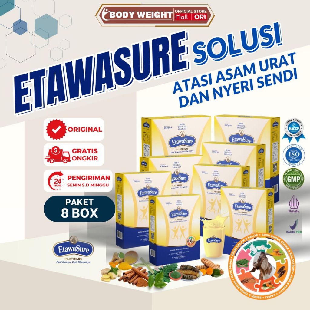

Etawasure Platinum - Susu Kambing Etawa - Paket 8 Box Kemasan 250gr