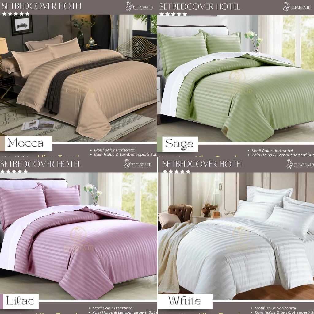 ELFARRA | Sprei Set Bedcover 200x200 | Bed Cover Set | Selimut Bed Cover | Sprei Hotel Aesthetic SAL