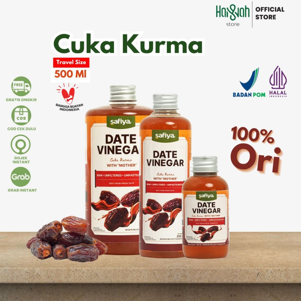 

Cuka Kurma 500 ML Safiya - Cuka Kurma Original Organik With Mother