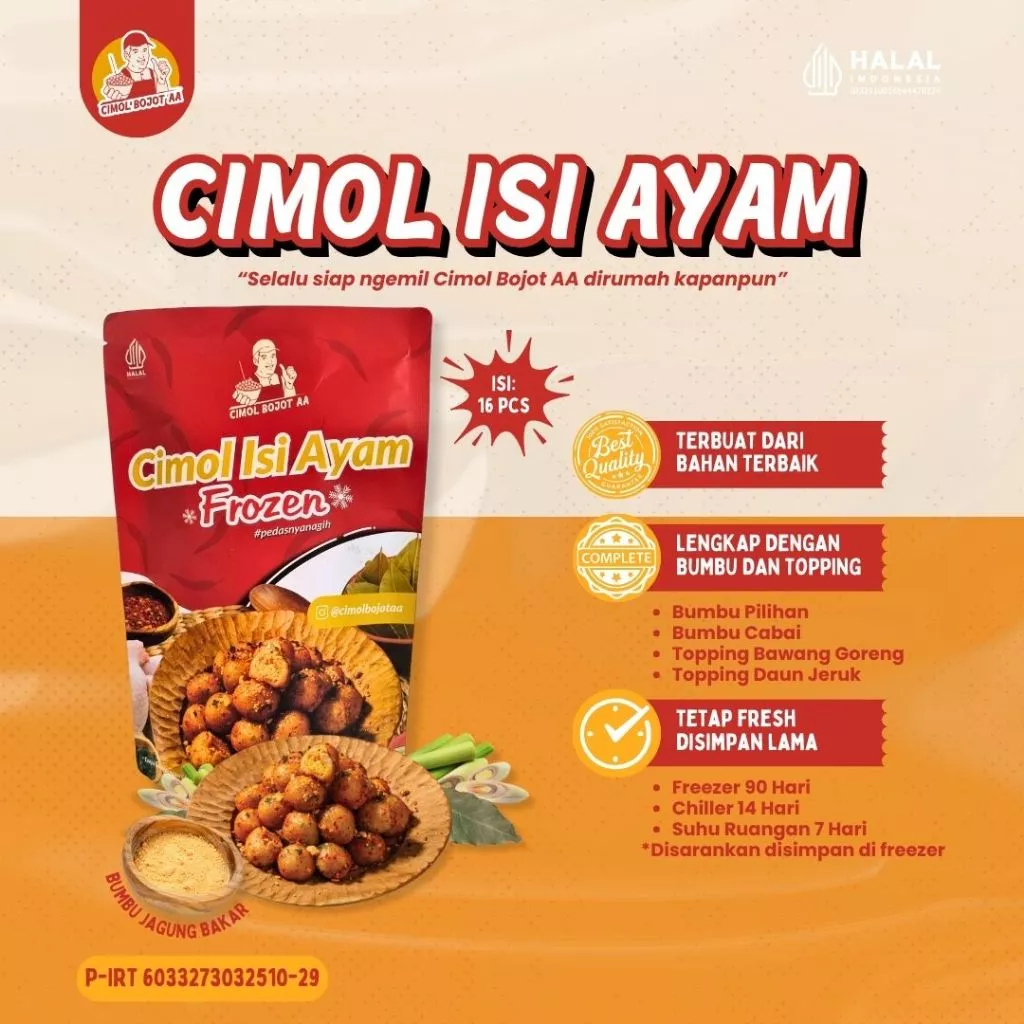 

Cimol AA isi Ayam Rasa Jagung Bakar Daun Jeruk