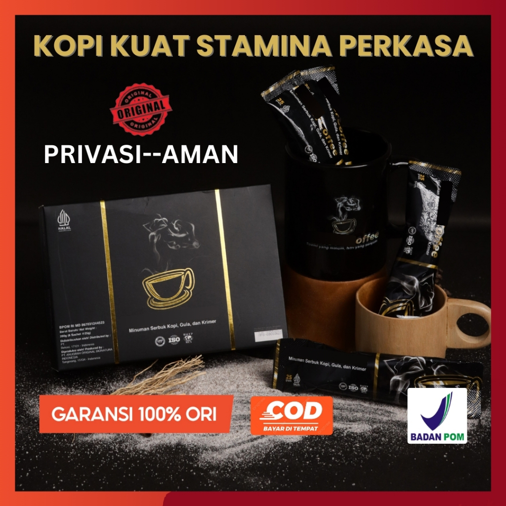 

MoceerKopi Coffee Original | Kopi Rahasia Kejantanan Stamina Pria Kuat Tahan Lama 1 Box Isi 8 Sachet