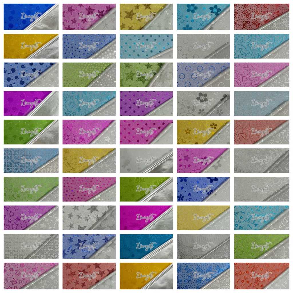 

( 5 Lembar ) PLASTIC METALLIC GLITTER - PLASTIK KADO GLITER METALIK BICOLOR SILVER