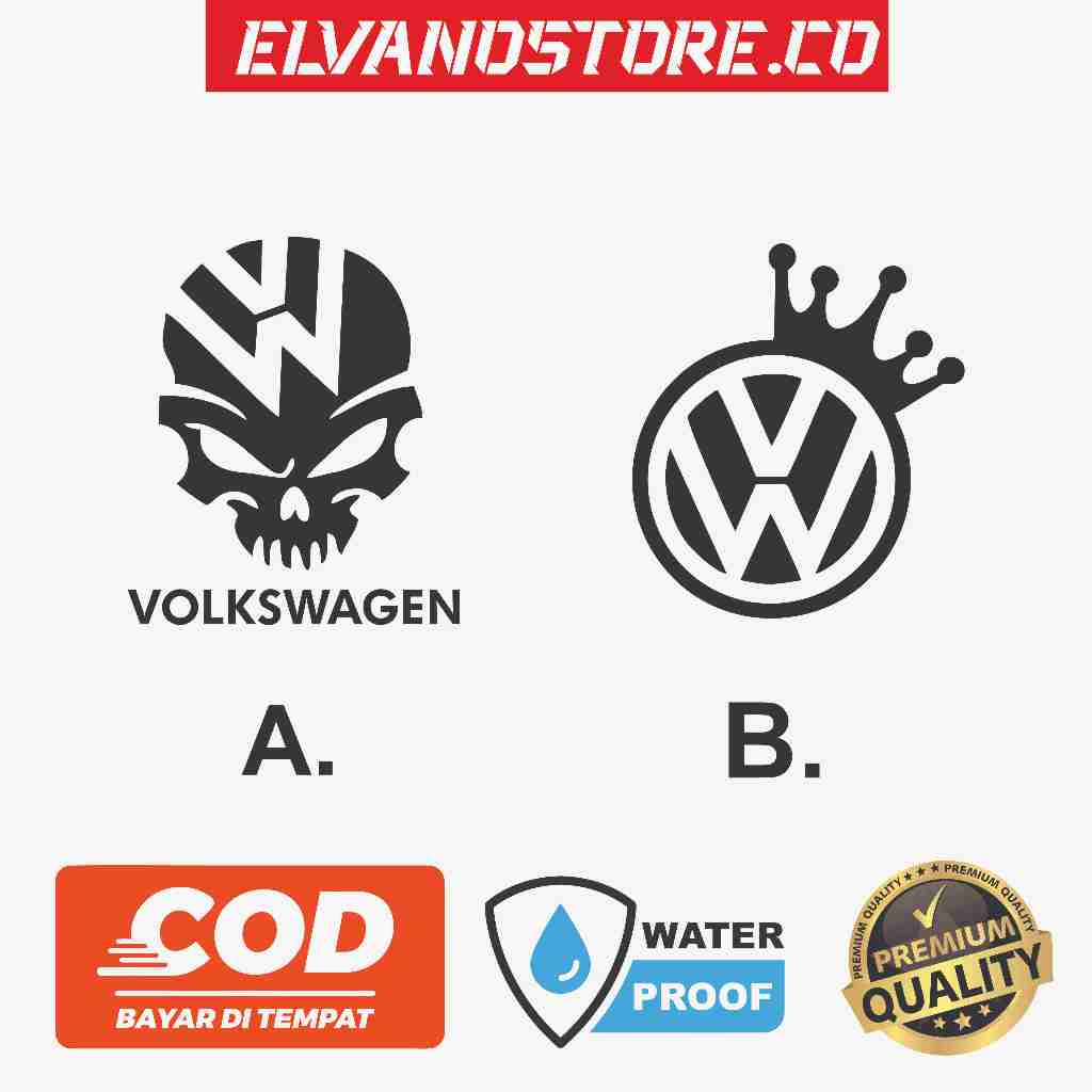 STICKER CUTTING KACA MOBIL  HELM MOTOR STIKER WINSHIELD KEREN CUSTOM NAMA LUCU LOGO  VOLKSWAGEN