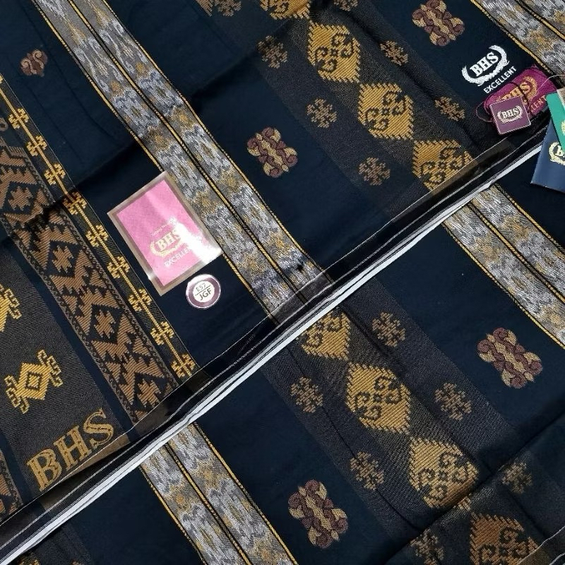Sarung BHS EXCELLENT GOLD JGH Full Mercerized Seri Hitam Emas Full Songket LIMITED (BISA COD)