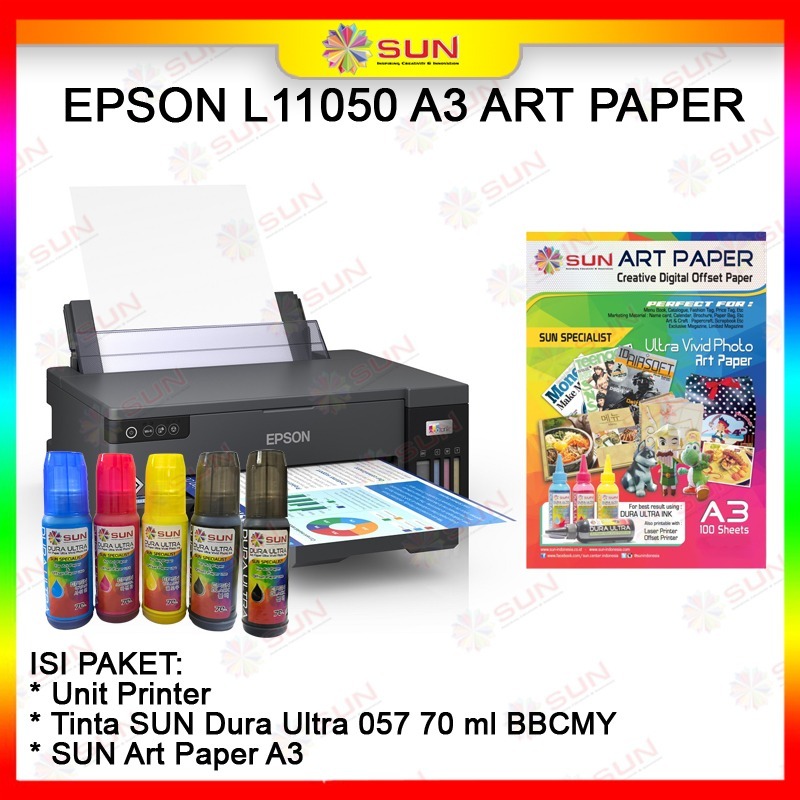 Printer Epson L11050 Ukuran A3+ Pengganti Printer Epson L1300 Tinta SUN Dura Ultra