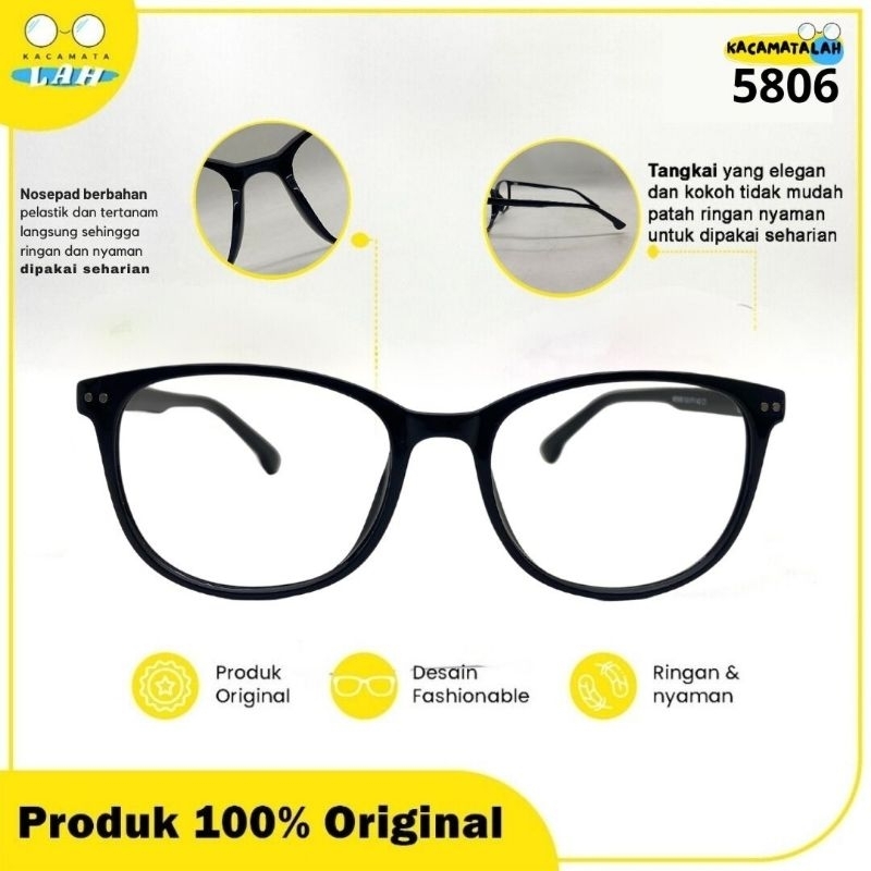 Frame Kacamata Anti Radiasi Pria Wanita Photochromic Bluechromic Blueray -  5806