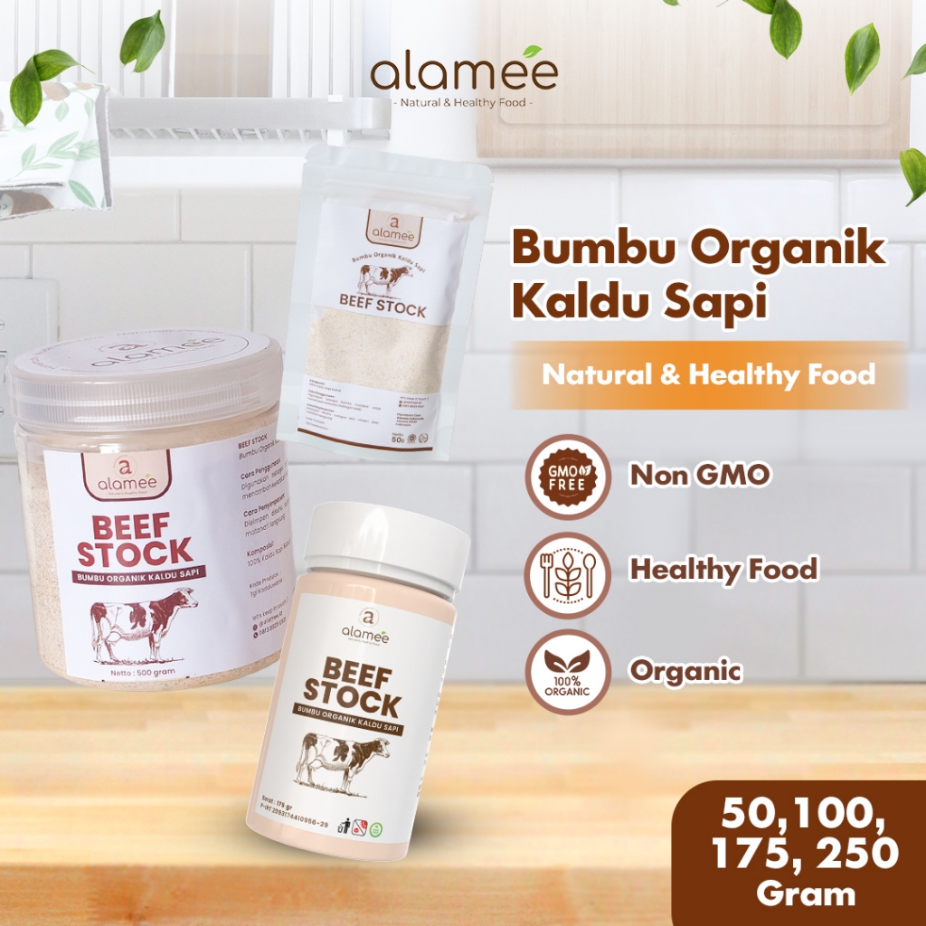 

ALAMEE Kaldu Sapi NON MSG Bubuk Penyedap Rasa Beef Stock Powder Extract Seasoning Bumbu Organik