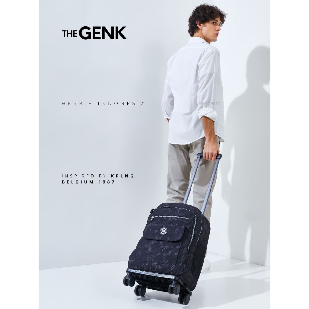 [THE GENK] TAS RANSEL TROLI LIPAT BARLEY GENK BELGIA BAHAN PARASUT ANTI AIR RODA 4 TROLLEY FASHION  