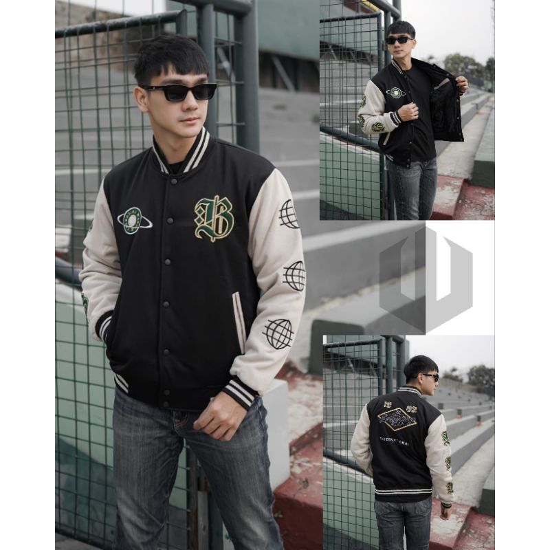 Baseball Jacket Fleece tebal pria Jacket Varsity Original TheBojiel
