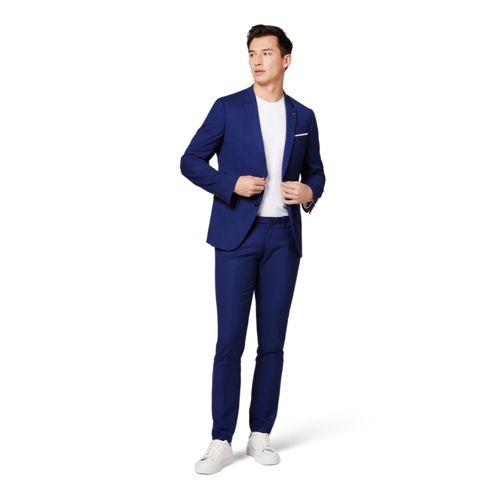 ZARA MEN ORIGINAL BLUE SLIM FIT SUIT JACKET PANTS FORMAL CASUAL WORK / SETELAN JAS MODERN