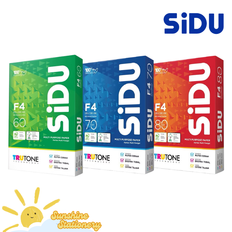 

[RIM] SIDU Kertas HVS Putih F4 Folio 60gsm, 70gsm, 80gsm