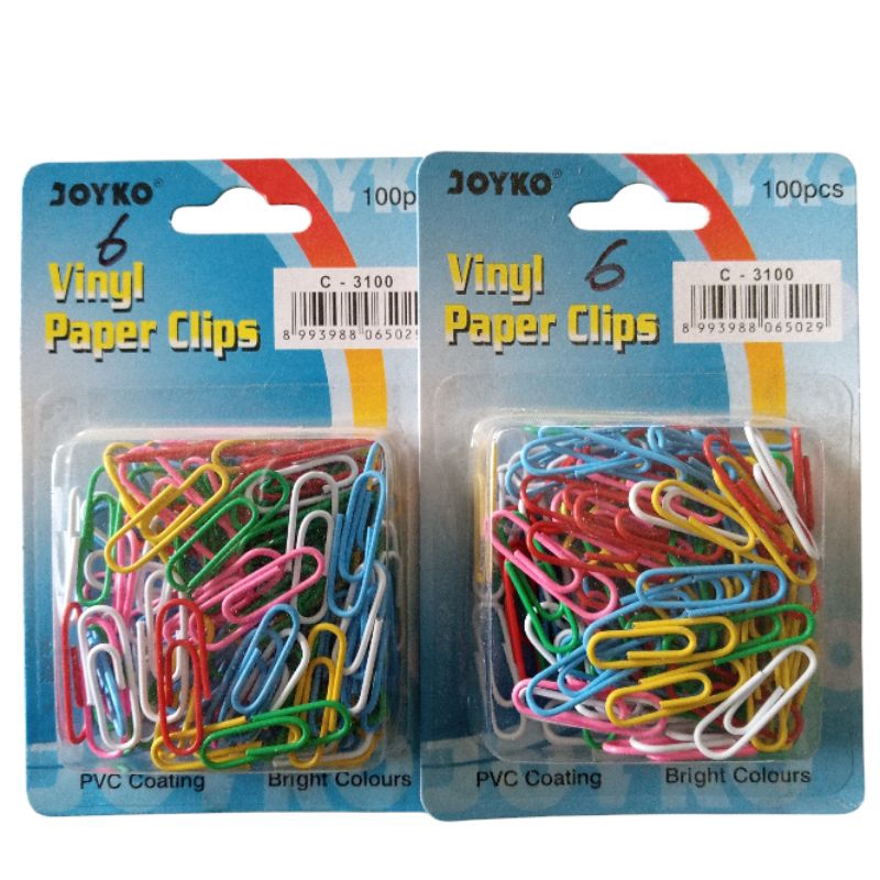 

Paper clips Vinyl Kertas Joyko warna isi 100 Pcs
