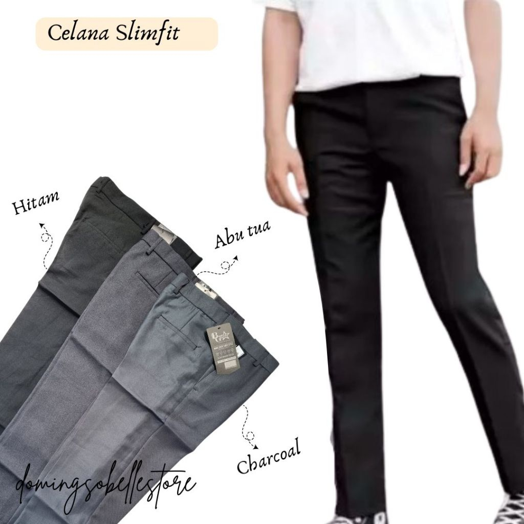 Celana Kerja Slimfit Pria / Celana Kantor Formal Kerja Pria / Celana Pria Formal Panjang
