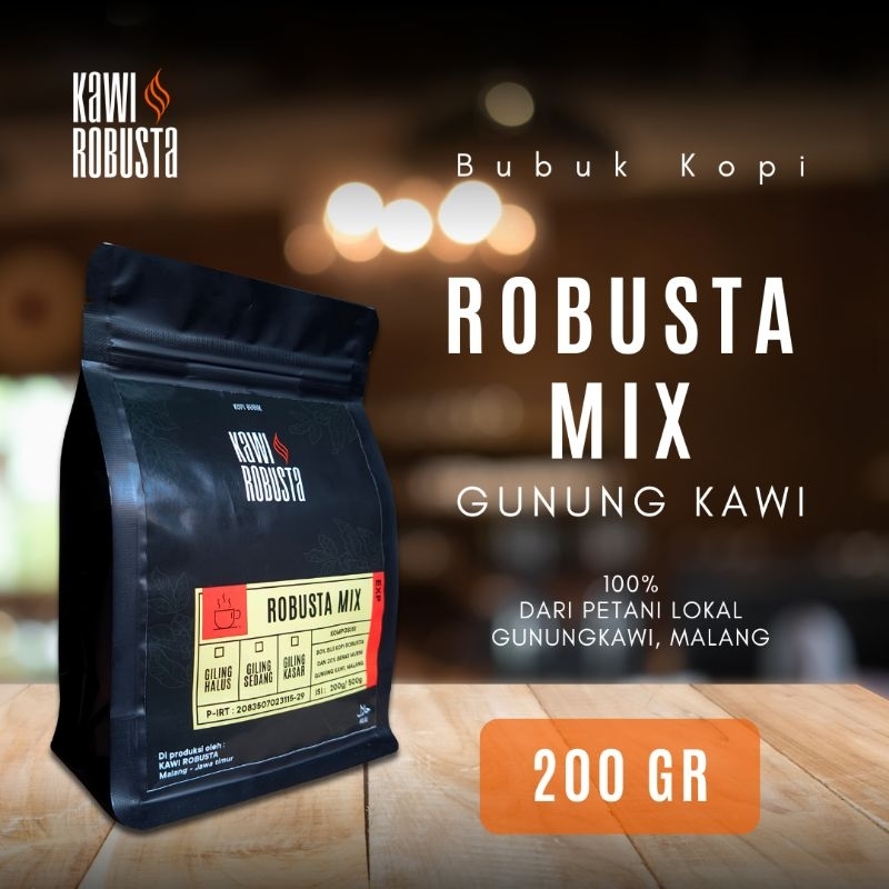 

Kawi Robusta Kopi Bubuk Robusta Mix Khas Gunung Kawi Kopi Robusta 200 gr