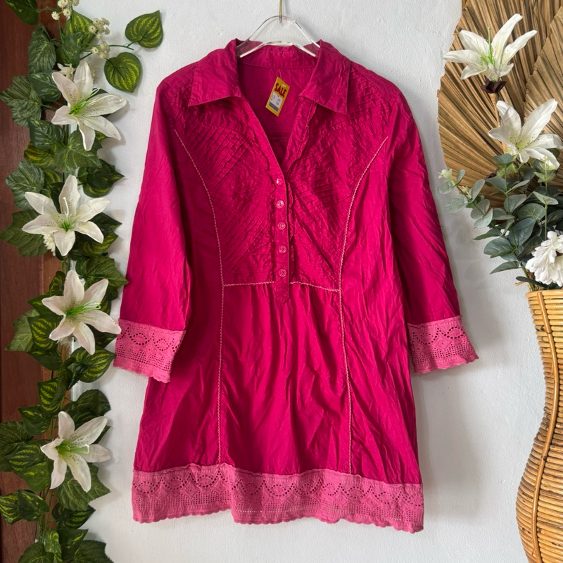 Tunik Katun Pink Fuschia