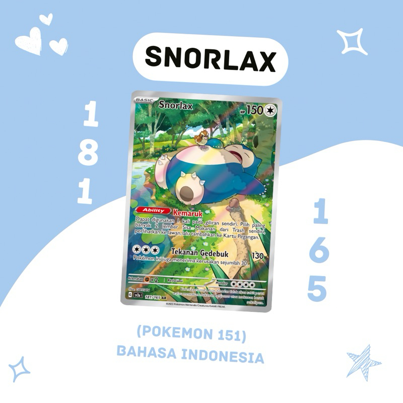 Snorlax AR SV2A 181/165 Pokemon TCG Indonesia