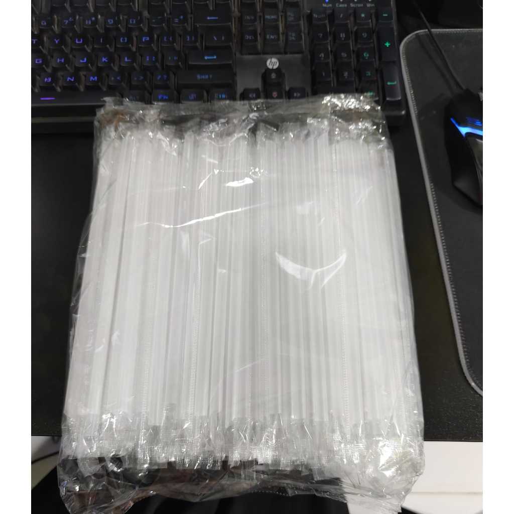 JKLP SEDOTAN PLASTIK 8MM 20CM PCS Sedotan Bubble Boba Cochoc Steril