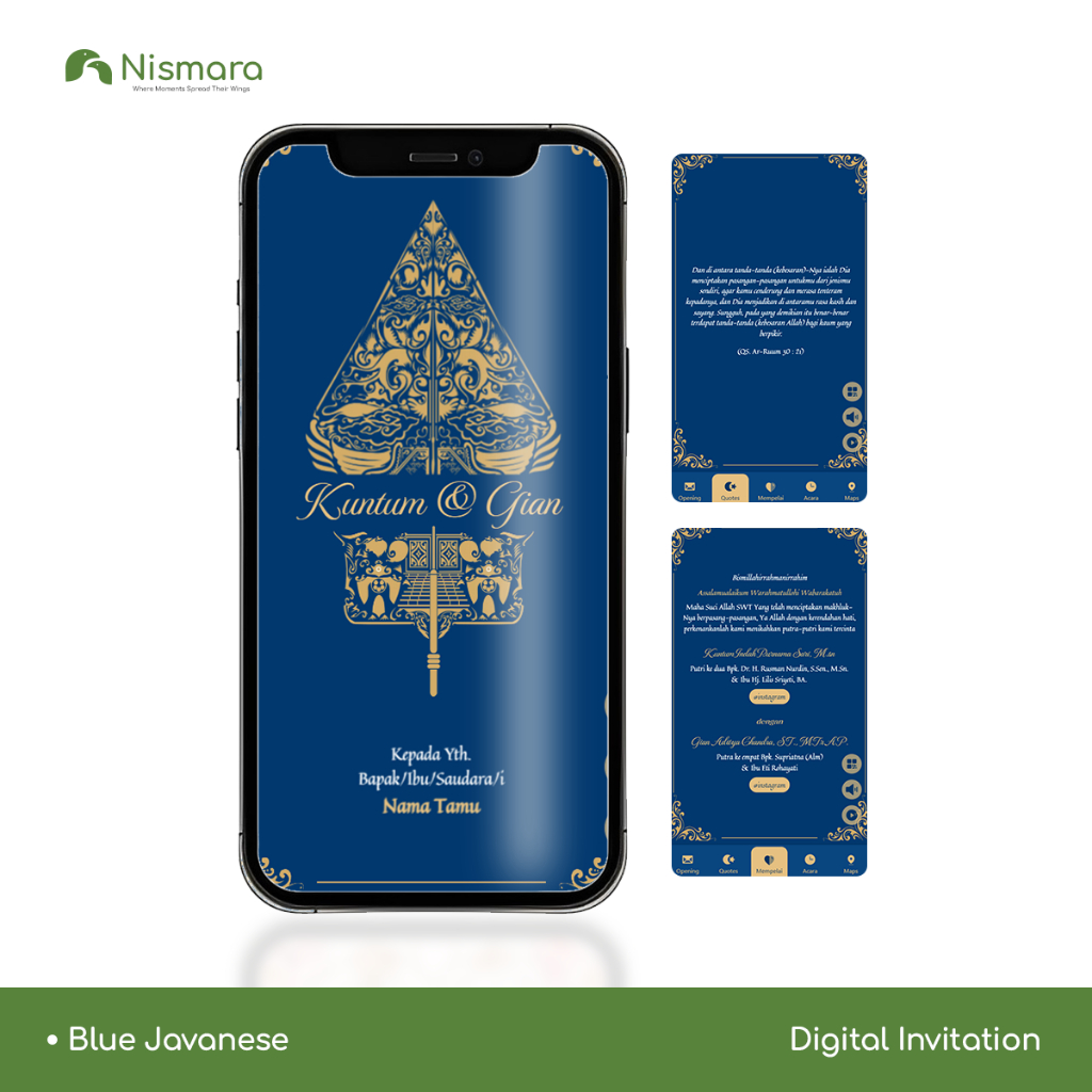 Blue Javanese - Nismara Wedding Digital Invitation | Wedding Invitations | Digital Invitations | Und