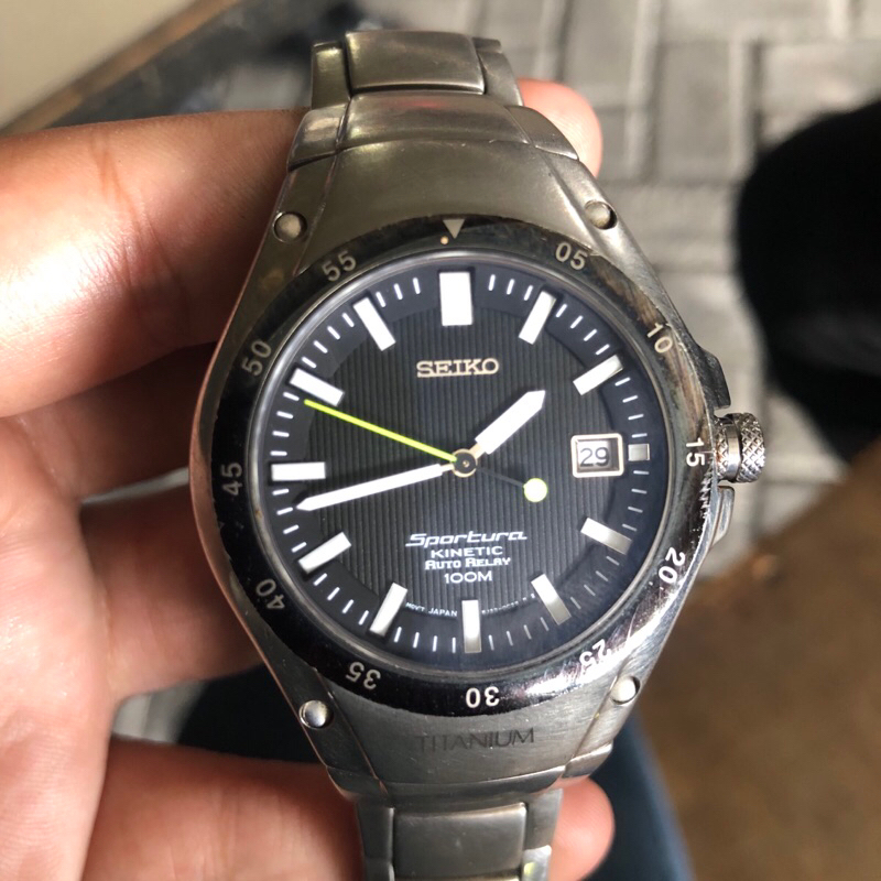 seiko sportura kinetic titanium full original