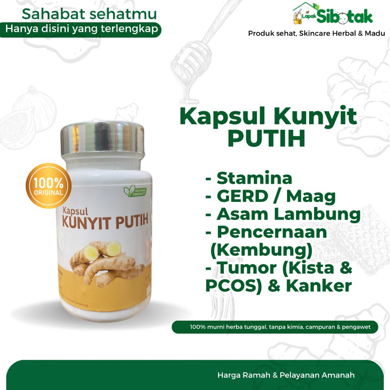 

Kapsul Ekstrak Kunyit Putih Original mengobati KANKER, TUMOR, KISTA, FIBROID, MIOM, ASAM LAMBUNG - GERD, KEMBUNG, STAMINA