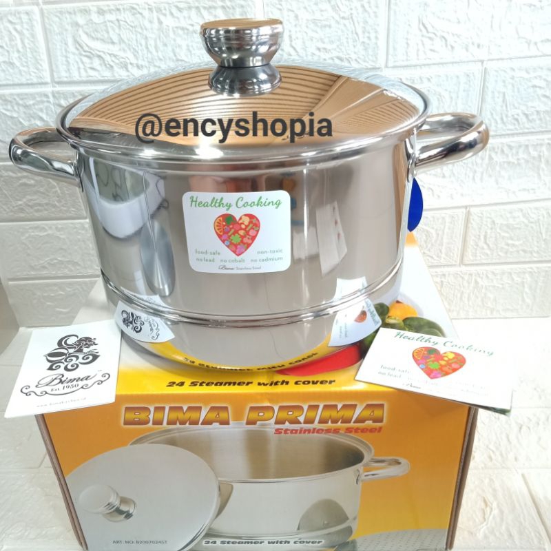 PANCI STEAMER /KUKUS LANGSENG BIMA 24 CM STAINLESS INOX PREMIUM