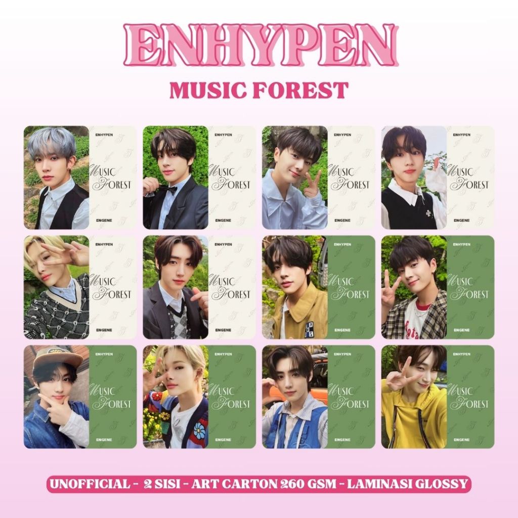 Photocard ENHYPEN MUSIC FOREST MEMBERSHIP - PC Premium 2 Sisi Kartu Kpop Merch Unofficial