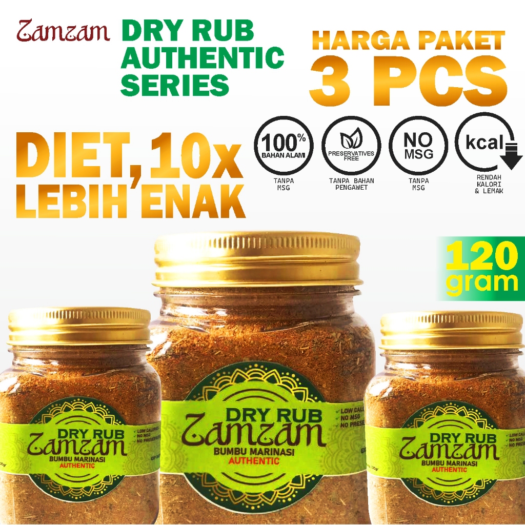 

Zamzam Dry Rub Authentic Series Harga Paket 3 Pcs