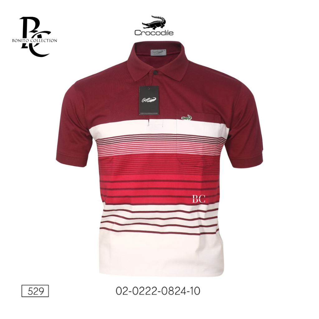Kaos Polo Pria Crocodile Sport Bahan Katun Berkantong 0824/5