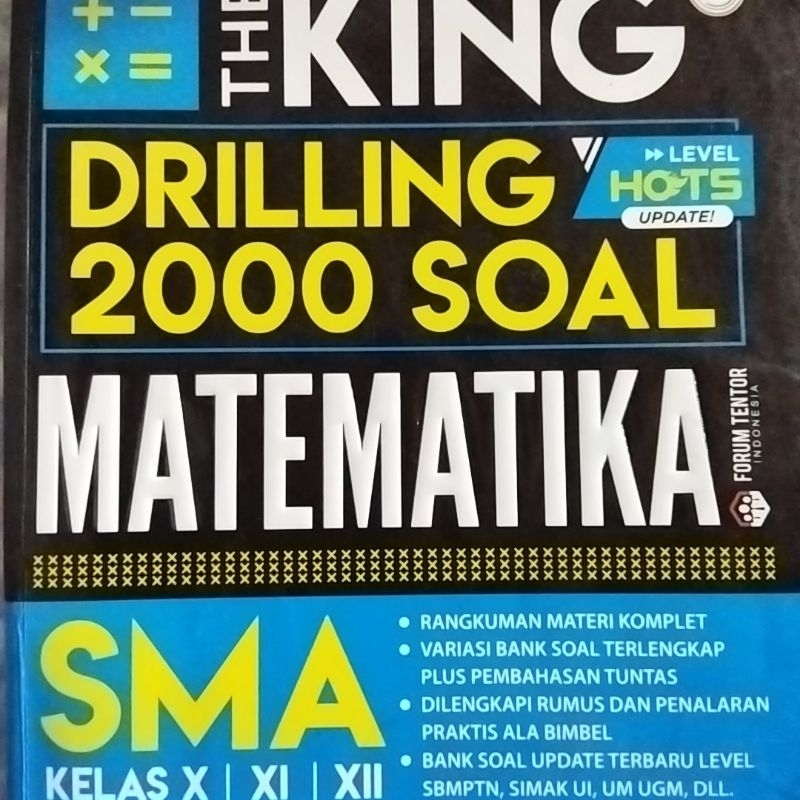 

Preloved The King Drilling 2000 Soal Matematika SMA UTBK Ujian Sekolah Mandiri