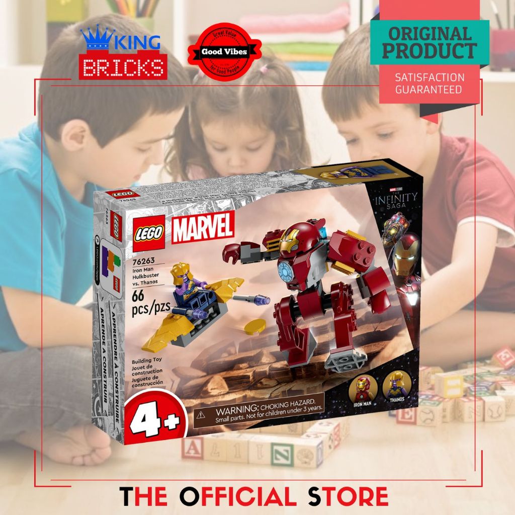 LEGO Original MARVEL SUPER HEROES 76263 Iron Man Hulkbuster vs Thanos - Mainan Anak Superhero Kreati