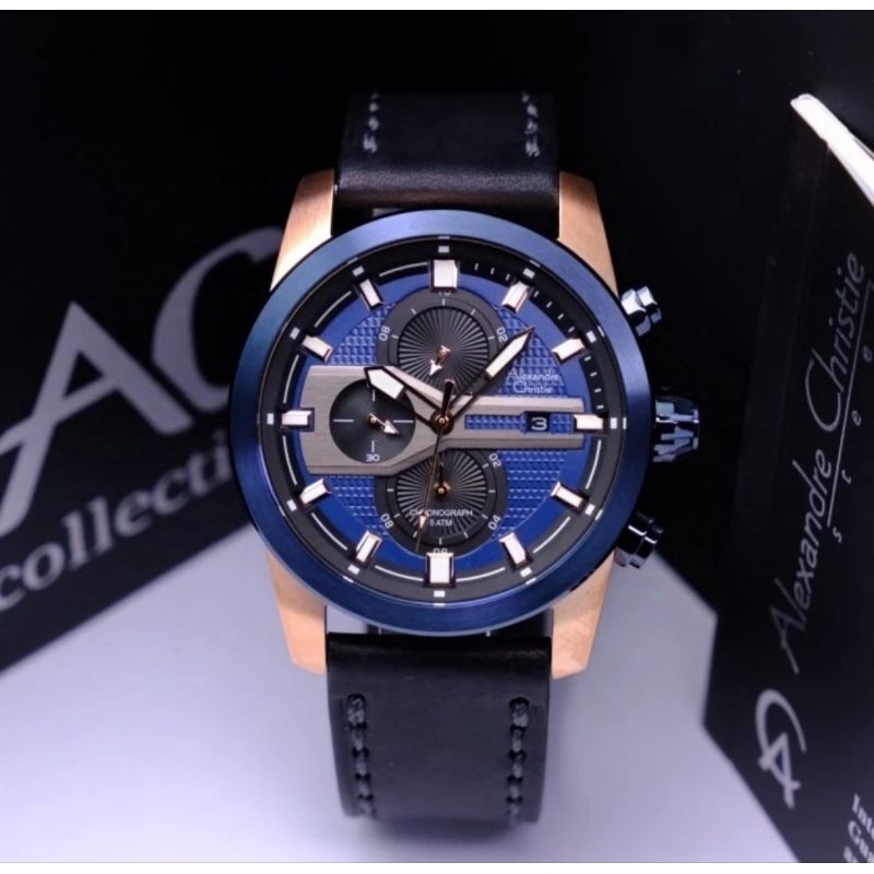 Alexandre Christie Pria Kulit Ac 6562 Original Rosegold Blue