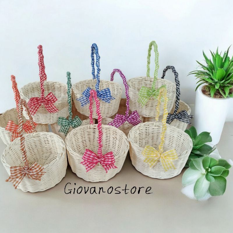 KERANJANG ROTAN PITA / KERANJANG BUNGA / KERANJANG TABUR BUNGA / KERANJANG BRIDESMAID / KERANJANG RO