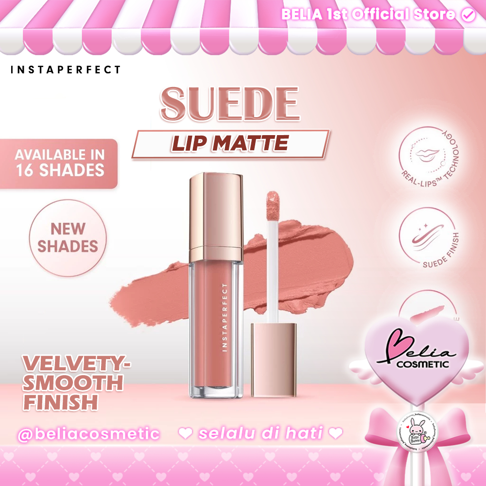 [ BELIA ] INSTAPERFECT Suede Lip Matte | MLBB Nude Lip Cream, Cover Blurry, Transfer Resistant