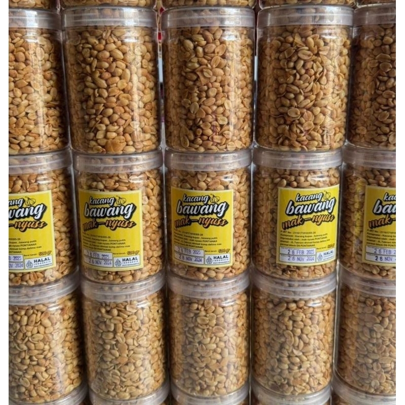 

Kacang goreng bawang enak gurih 500 gram per toples