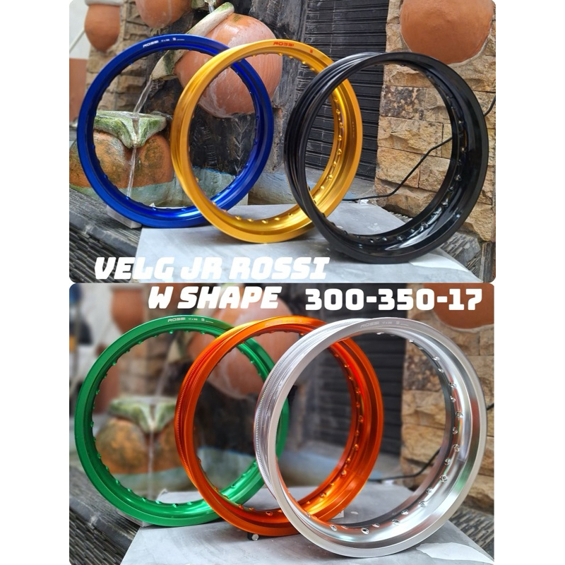 Velg Rossi WM WS 140 160 185 215 250 300 350 Ring 17 Hole 32 Hole 36 Lubang 32 36 Hitam Merah Biru G